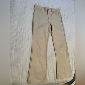 NWOT Zara Faux Beige High Rise Mom Fit Leather Pants